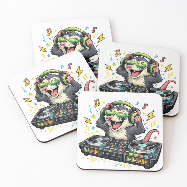 Item preview, Funny Opossum DJ Shirt – Crazy Music Animal DJ Design designed and sold by Clothes With Smiling Animals Walt Gral.