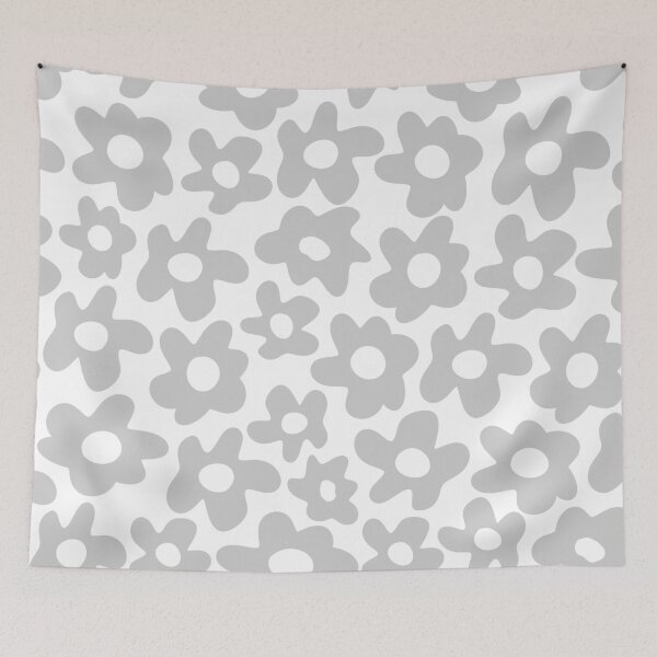 Item preview, Grey Retro Flowers Pattern designed and sold by Jeallan Designs.