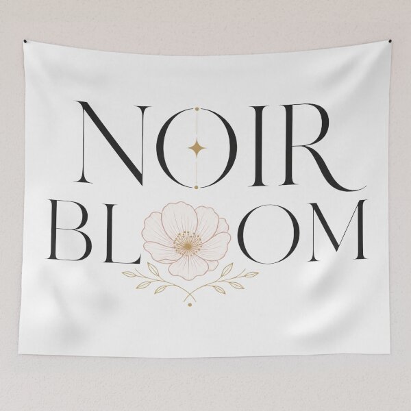 Item preview, Black Bloom Elegant Floral Typography designed and sold by FusiTink.