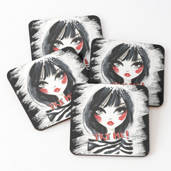 Item preview, Try Me! Edgy Fashion Girl | Bold Watercolor Zebra Print Illustration designed and sold by StudioNoRule.
