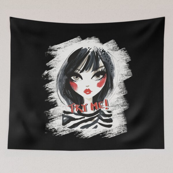 Item preview, Try Me! Edgy Fashion Girl | Bold Watercolor Zebra Print Illustration designed and sold by StudioNoRule.