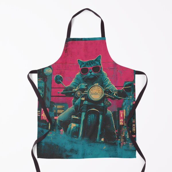 Item preview, Night Quirky Cat Adventures Two Wheels Humor Style designed and sold by ART ATTACK ZONE.
