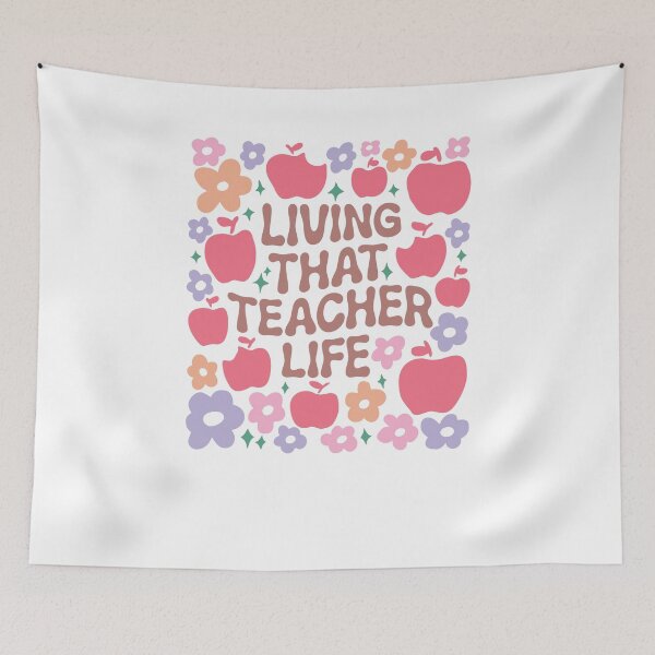 Item preview, Living That Teacher Life Pink Apple Pattern Aesthetic designed and sold by krystalRomanart.
