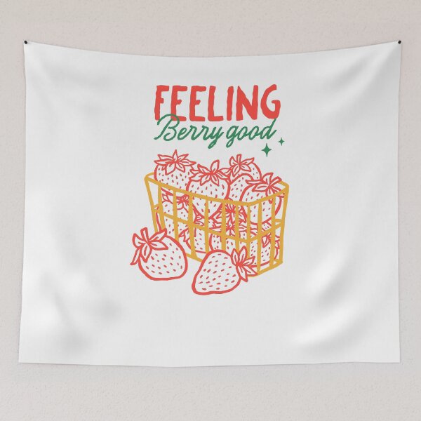 Item preview, Feeling Berry Good Strawberry Fruit Basket Retro designed and sold by krystalRomanart.