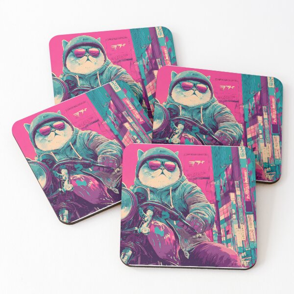 Item preview, Pink Quirky Cat Adventures Two Wheels Humor Style designed and sold by ART ATTACK ZONE.