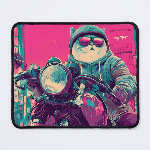 Item preview, Pink Quirky Cat Adventures Two Wheels Humor Style designed and sold by ART ATTACK ZONE.