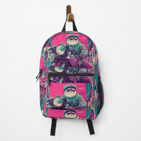 Item preview, Pink Quirky Cat Adventures Two Wheels Humor Style designed and sold by ART ATTACK ZONE.