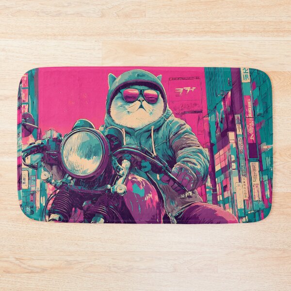 Item preview, Pink Quirky Cat Adventures Two Wheels Humor Style designed and sold by ART ATTACK ZONE.