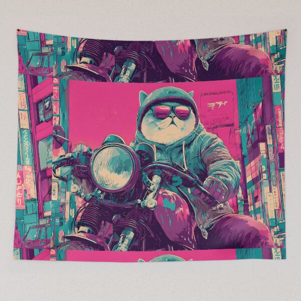 Item preview, Pink Quirky Cat Adventures Two Wheels Humor Style designed and sold by ART ATTACK ZONE.