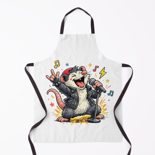 Aperçu de l'œuvre T-shirt humoristique avec un opossum chanteur – Motif animal chanteur et musicien déjanté créée et vendue par Clothes With Smiling Animals Walt Gral.