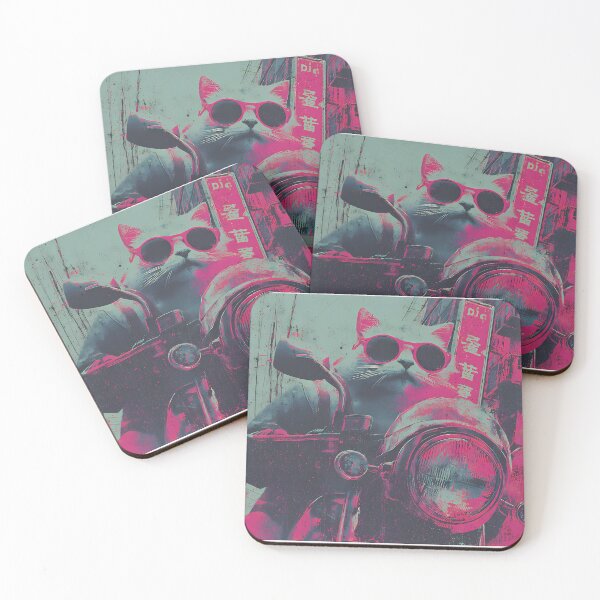 Item preview, Retro Quirky Cat Adventures Two Wheels Humor Style designed and sold by ART ATTACK ZONE.