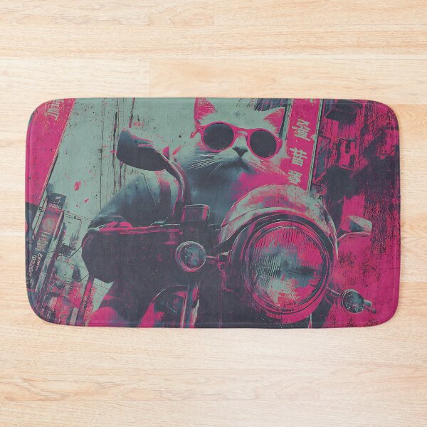 Item preview, Retro Quirky Cat Adventures Two Wheels Humor Style designed and sold by ART ATTACK ZONE.