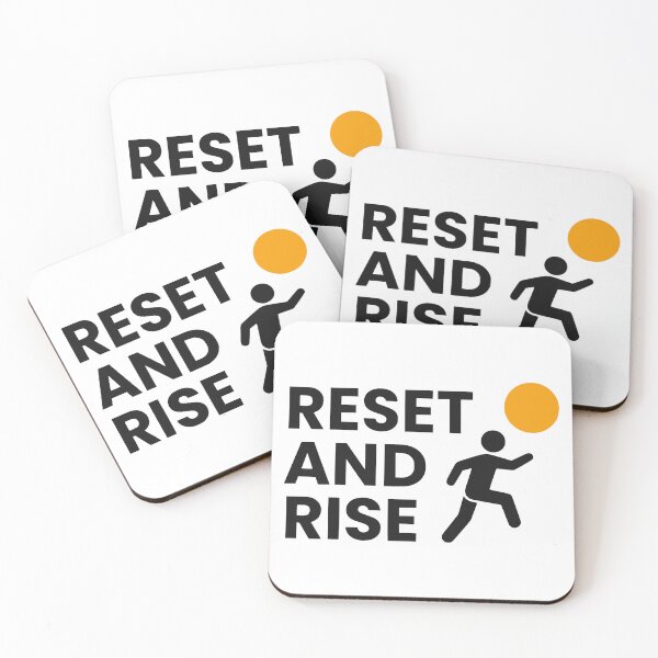 Item preview, Reset and Rise Minimalist Runner Sunrise Typography designed and sold by FunFitLife Studio.