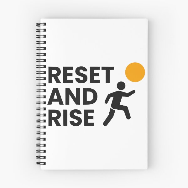 Item preview, Reset and Rise Minimalist Runner Sunrise Typography designed and sold by FunFitLife Studio.