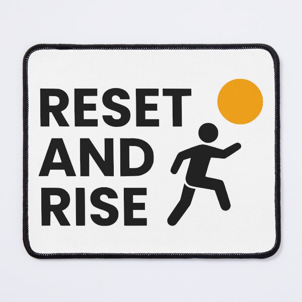 Item preview, Reset and Rise Minimalist Runner Sunrise Typography designed and sold by FunFitLife Studio.