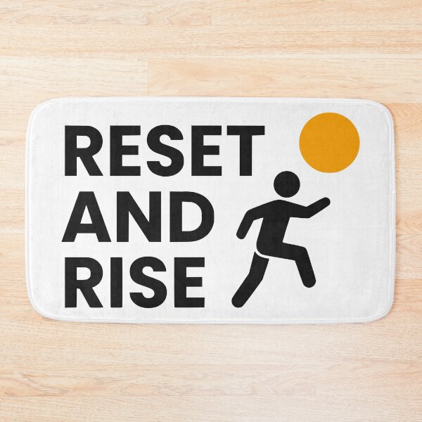 Item preview, Reset and Rise Minimalist Runner Sunrise Typography designed and sold by FunFitLife Studio.