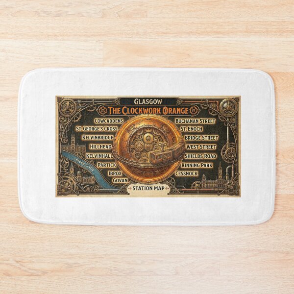 Item preview, Glasgow Subway The Clockwork Orange Steampunk Station Map designed and sold by Loom on the Loch.