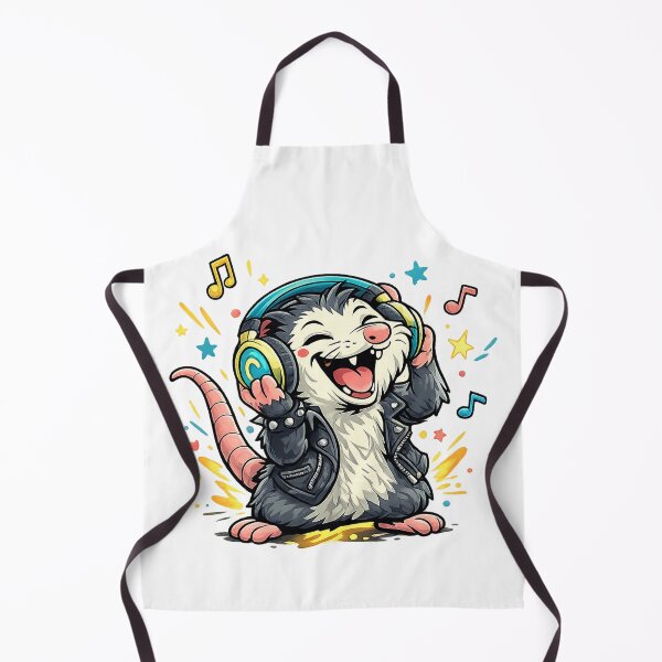 Item preview, Funny Opossum Listening Music Shirt – Crazy Animal Headphones Design designed and sold by Clothes With Smiling Animals Walt Gral.