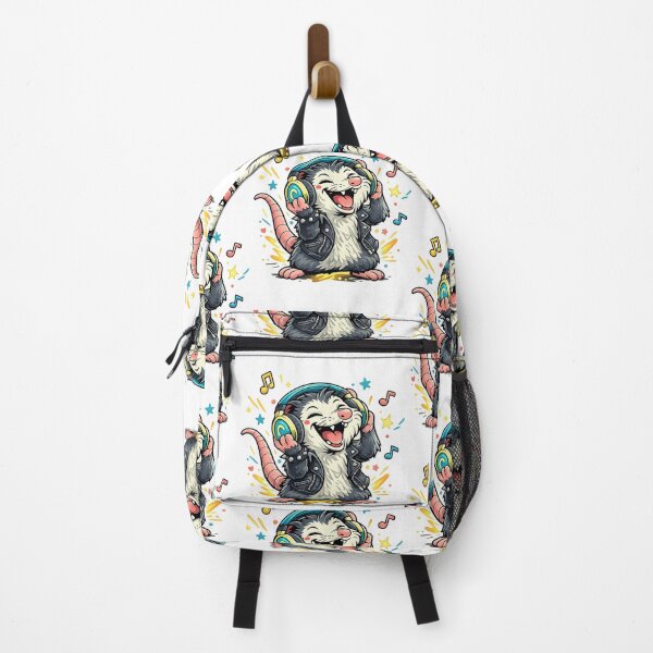 Item preview, Funny Opossum Listening Music Shirt – Crazy Animal Headphones Design designed and sold by Clothes With Smiling Animals Walt Gral.