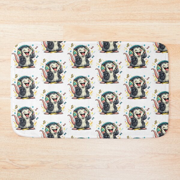 Item preview, Funny Opossum Listening Music Shirt – Crazy Animal Headphones Design designed and sold by Clothes With Smiling Animals Walt Gral.