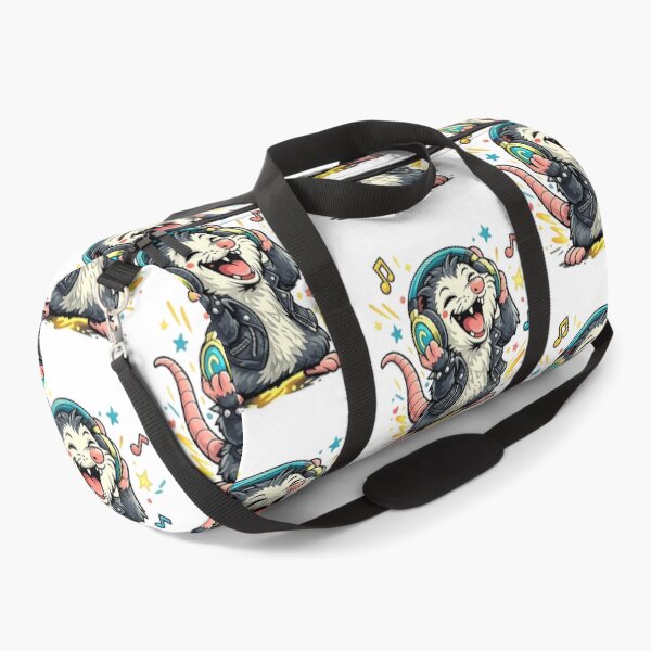 Item preview, Funny Opossum Listening Music Shirt – Crazy Animal Headphones Design designed and sold by Clothes With Smiling Animals Walt Gral.