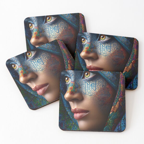 Item preview, Elegant Female Portrait with Artistic Facial Design designed and sold by Artessie.