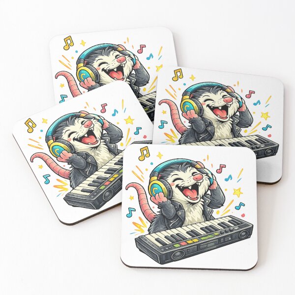 Item preview, Funny Opossum Playing Piano Shirt – Crazy Music Animal Design designed and sold by Clothes With Smiling Animals Walt Gral.