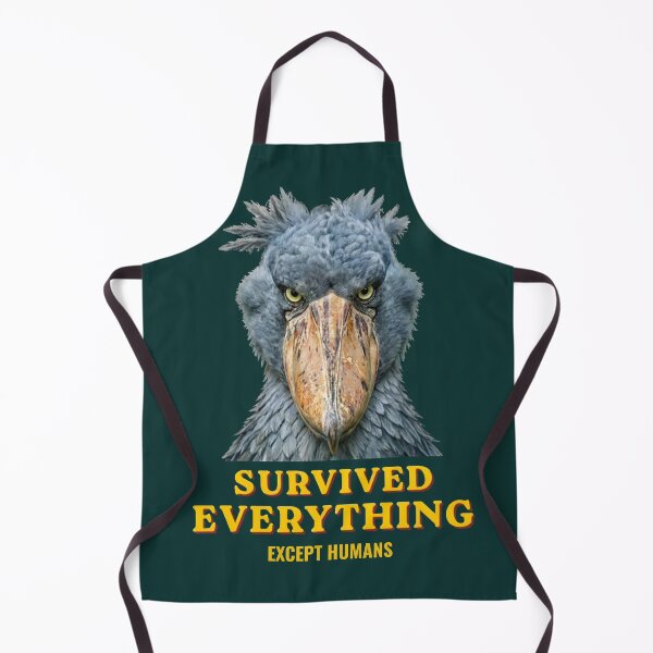 Item preview, Shoebill Stork Conservation Art Survived Everything Except Humans | Endangered Species Awareness Design designed and sold by Pawethic Prints Studio.