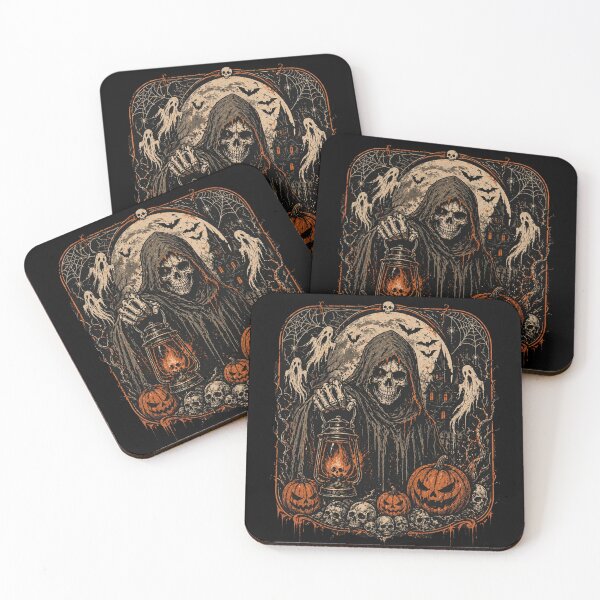 Artikelvorschau, Halloween-Totenkopf-, Geister- und Kürbisdesign entworfen und verkauft von LoneTide.