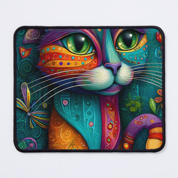 Item preview, Vibrant Abstract Cat with Colorful Patterns Art designed and sold by Artessie.