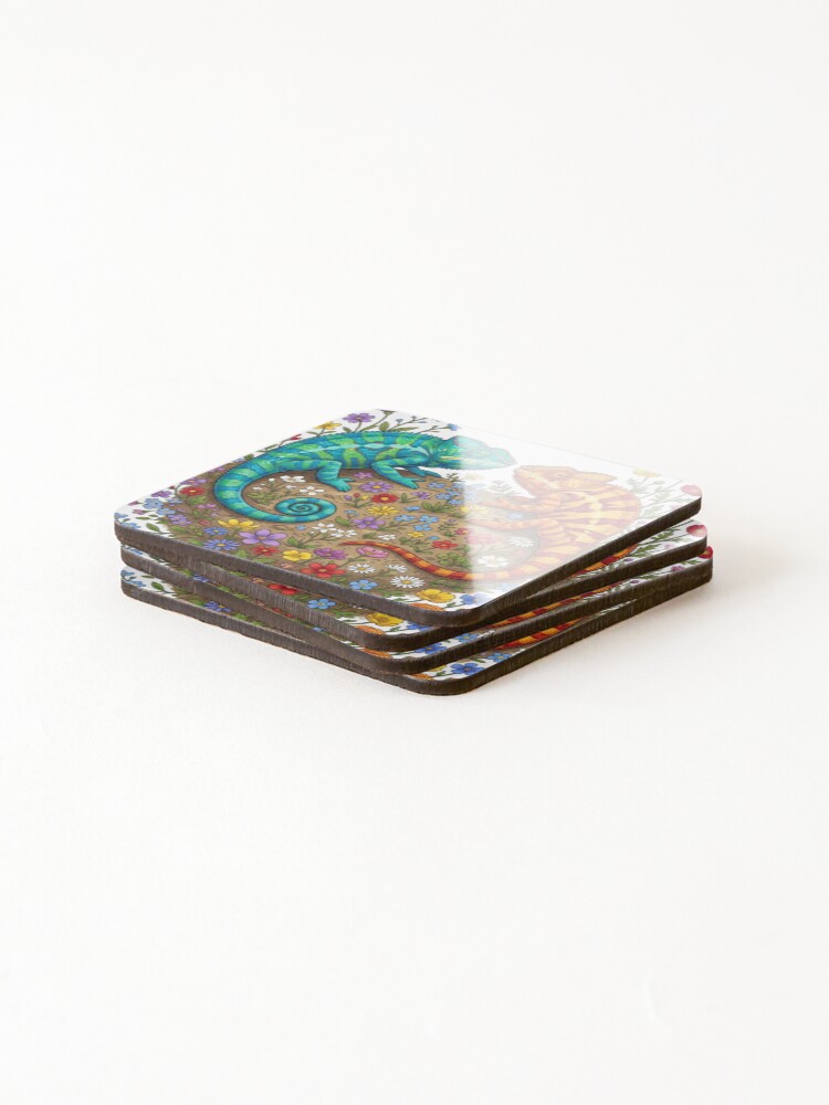 Thumbnail 4 of 5, Coasters (Set of 4), Beautiful lizard designed and sold by Runglavan.