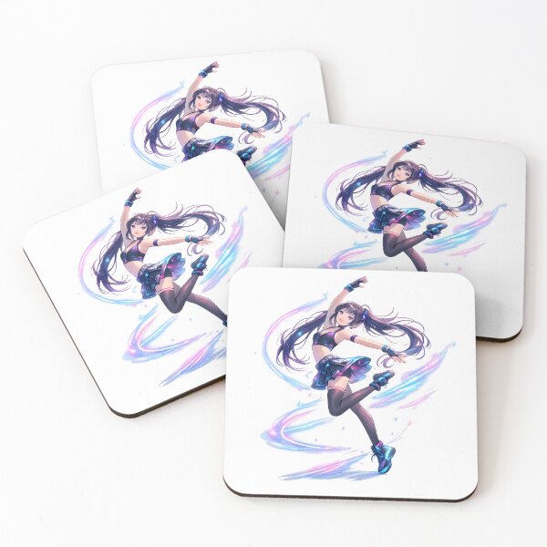 Item preview, Neon Anime Dancer – Futuristic Motion Art designed and sold by darkan1.