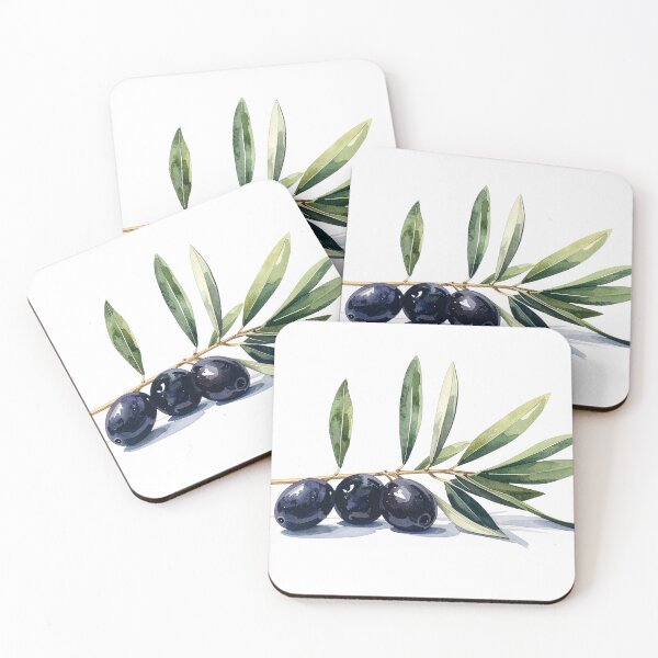 Item preview, Watercolor Black Olives Botanical Illustration designed and sold by Rutvain.