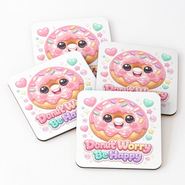 Item preview, Donut Worry Be Happy – Kawaii 3D Donut designed and sold by MartBook.