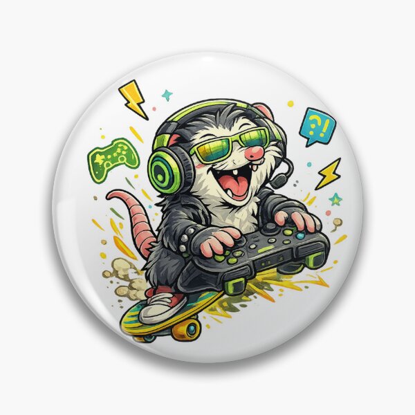 Item preview, Funny Opossum Gamer Shirt – Crazy Gaming Animal Design for Gamers designed and sold by Clothes With Smiling Animals Walt Gral.