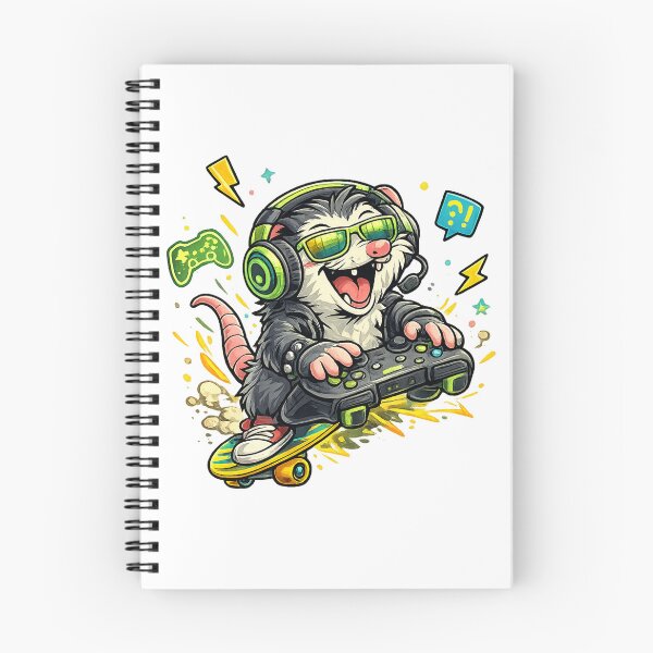 Item preview, Funny Opossum Gamer Shirt – Crazy Gaming Animal Design for Gamers designed and sold by Clothes With Smiling Animals Walt Gral.