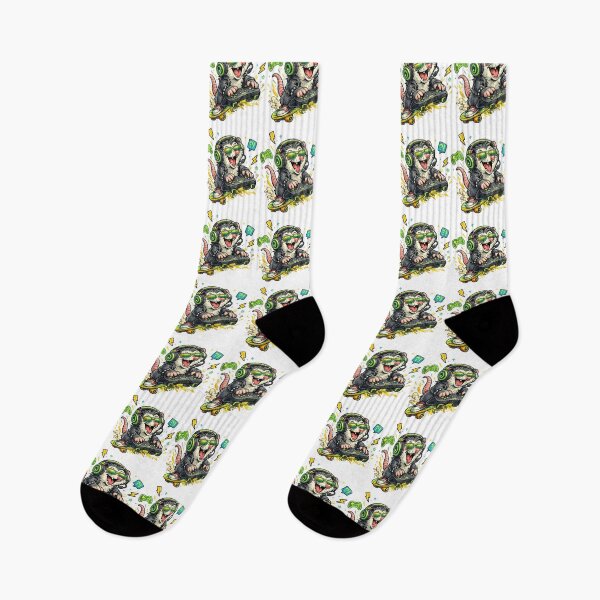 Item preview, Funny Opossum Gamer Shirt – Crazy Gaming Animal Design for Gamers designed and sold by Clothes With Smiling Animals Walt Gral.