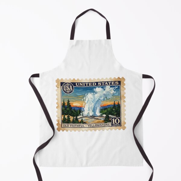 Item preview, Yellowstone National Park Postage Stamp Colorful Palette Knife Art designed and sold by GymTanLaundry.