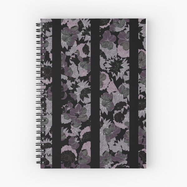 Item preview, Rustic floral collage striped pattern in mixed dark tones designed and sold by DFLC Prints.