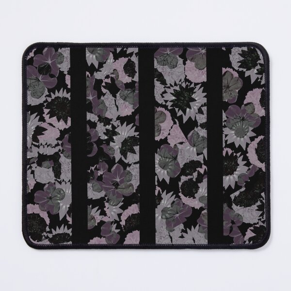Item preview, Rustic floral collage striped pattern in mixed dark tones designed and sold by DFLC Prints.