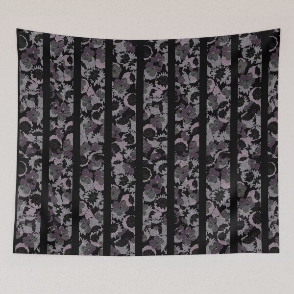 Item preview, Rustic floral collage striped pattern in mixed dark tones designed and sold by DFLC Prints.