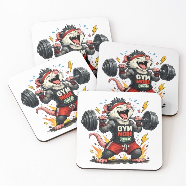 Item preview, Funny Opossum Gym Shirt – Crazy Workout Animal Gym Mode Design designed and sold by Clothes With Smiling Animals Walt Gral.