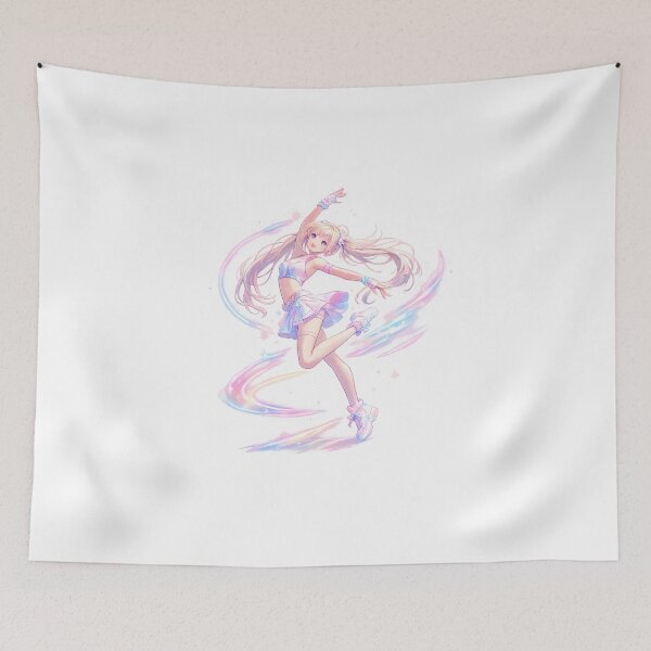 Item preview, Radiant Anime Dancer – Neon Pastel Glow Art designed and sold by darkan1.