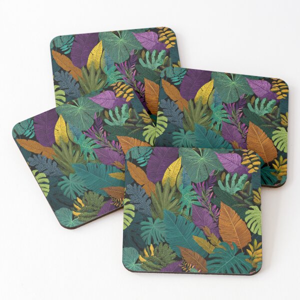 Item preview, Vibrant Tropical Jungle Leaves Pattern Design designed and sold by NicolasGlowArt.