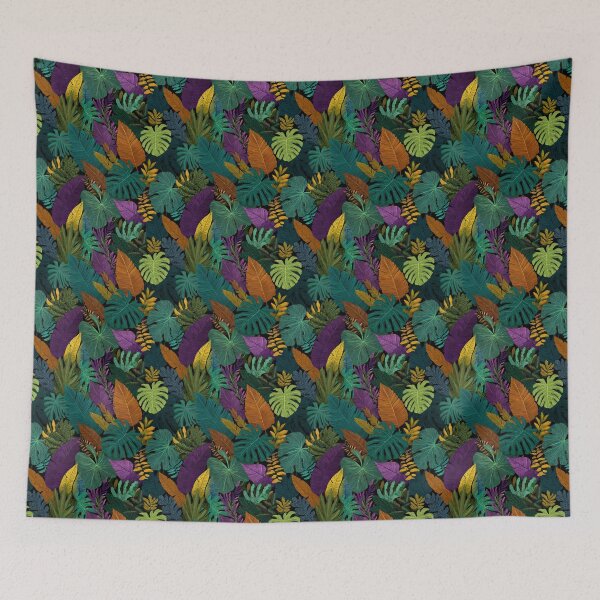 Item preview, Vibrant Tropical Jungle Leaves Pattern Design designed and sold by NicolasGlowArt.