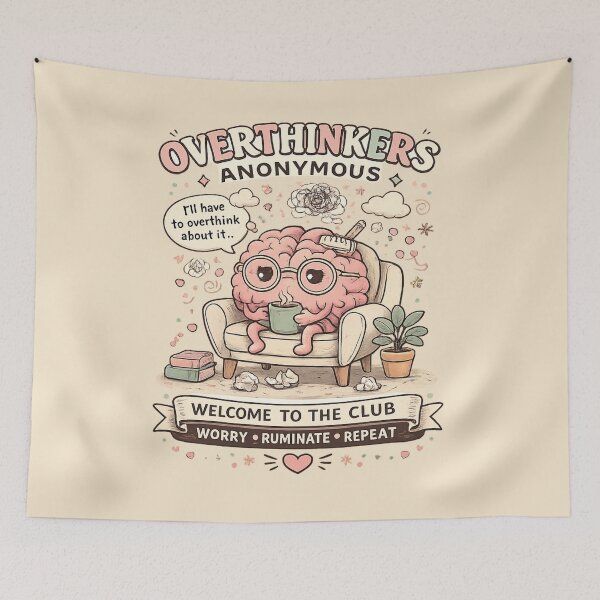 Item preview, Overthinkers Anonymous Funny Introvert Anxiety Club Shirt designed and sold by dreameroriginal.