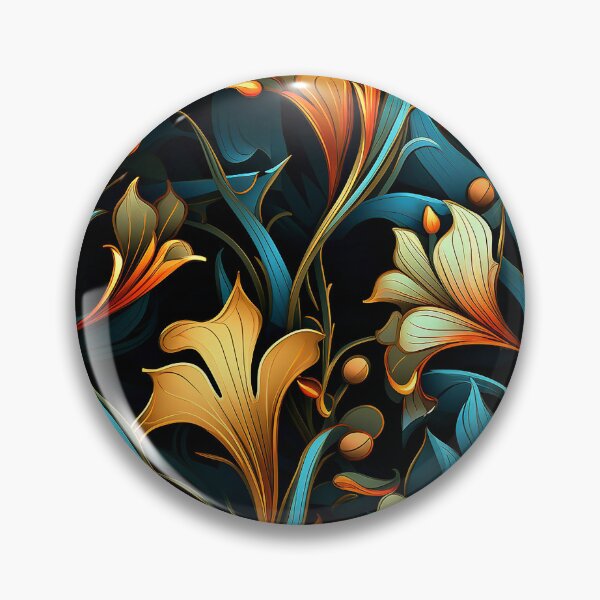 Item preview, Art Nouveau Elegant Golden And Blue Floral Designs designed and sold by DEC02.