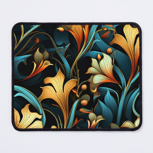 Item preview, Art Nouveau Elegant Golden And Blue Floral Designs designed and sold by DEC02.