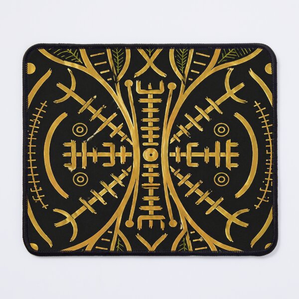 Item preview, Nordic Protection Symbol Black Gold Spiritual Art designed and sold by bymandyart.
