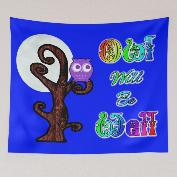 Artikelvorschau, Owl Will Be Well – Verspielte Mitternachts-Eule & aufmunternde Wortspielkunst entworfen und verkauft von Lainey1978.